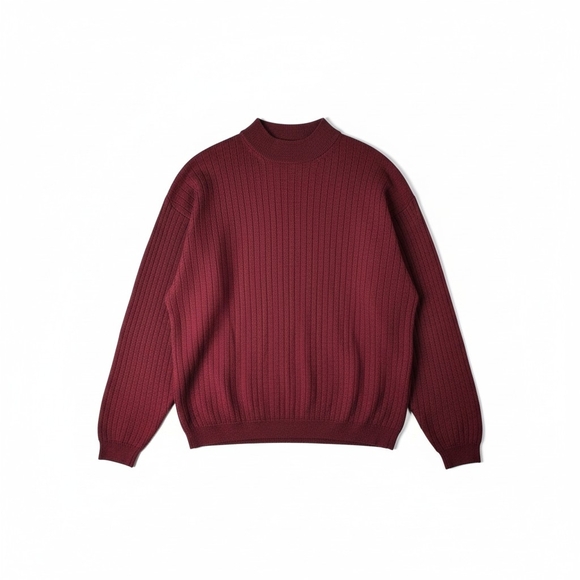 Allen Solly Other - Allen Solly Merino Wool Ribbed Mock Neck Sweater Mens Medium